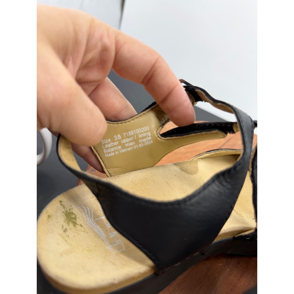 Dansko Black Leather Mary Jane Clog Sandals - Picture 6 of 11